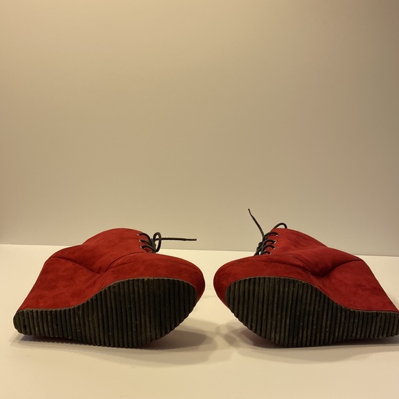 G By Guess Aleena Red Wedge Booties - Picture 7 of 9